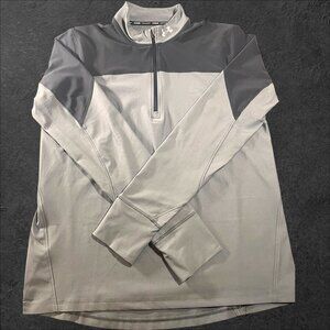 Under Armour Men’s Large Fitted 1/4 Zip Long Sleeve Shirt Gray Black NWT